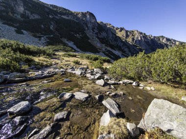 Bulgaristan 'ın Malyovitsa ve Orlovets zirveleri yakınlarındaki Rila Dağı' nın sonbahar manzarası