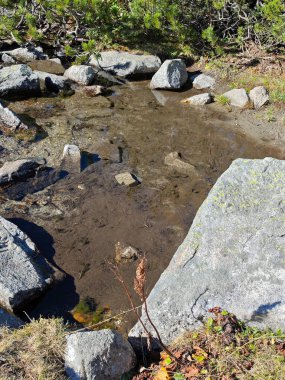 Bulgaristan 'ın Malyovitsa ve Orlovets zirveleri yakınlarındaki Rila Dağı' nın sonbahar manzarası