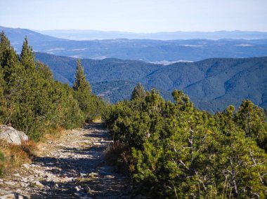Rila Dağı 'nın Mechit yakınlarındaki muhteşem sonbahar manzarası ve Popova Kapa zirveleri, Bulgaristan