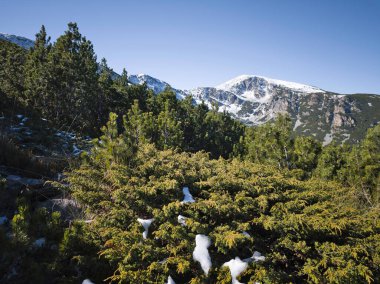 Rila Dağı 'nın Mechit yakınlarındaki muhteşem sonbahar manzarası ve Popova Kapa zirveleri, Bulgaristan