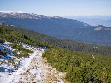 Rila Dağı 'nın Mechit yakınlarındaki muhteşem sonbahar manzarası ve Popova Kapa zirveleri, Bulgaristan