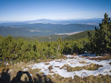Rila Dağı 'nın Mechit yakınlarındaki muhteşem sonbahar manzarası ve Popova Kapa zirveleri, Bulgaristan