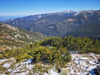 Rila Dağı 'nın Mechit yakınlarındaki muhteşem sonbahar manzarası ve Popova Kapa zirveleri, Bulgaristan