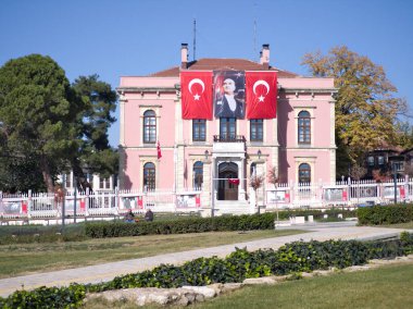EDIRNE, TURKEY - Kasım 02, 2024: Edirne şehir merkezinin panoramik manzarası, Doğu Trakya, Türkiye