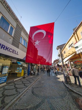 EDIRNE, TURKEY - Kasım 02, 2024: Edirne şehir merkezinin panoramik manzarası, Doğu Trakya, Türkiye