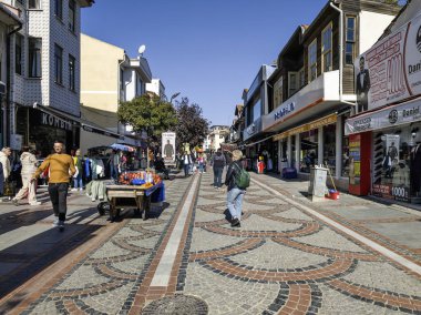 EDIRNE, TURKEY - Kasım 02, 2024: Edirne şehir merkezinin panoramik manzarası, Doğu Trakya, Türkiye