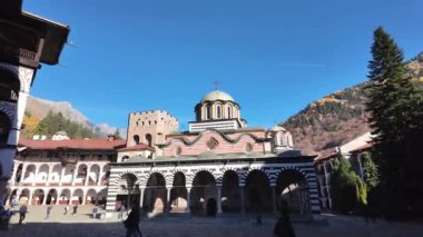 RILA MONASTERY, BULGARIA - NOVEMBER 06, 2024: Rila (Rila Manastırı) Ortodoks Manastırı, Kyustendil Bölgesi, Bulgaristan