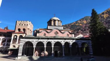 RILA MONASTERY, BULGARIA - NOVEMBER 06, 2024: Rila (Rila Manastırı) Ortodoks Manastırı, Kyustendil Bölgesi, Bulgaristan