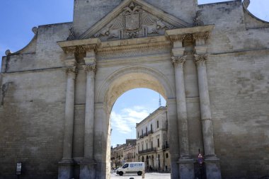 LECCE, İtalya - 12 Mayıs 2024: İtalya 'nın Apulia Bölgesi' ndeki Eski Lecce kasabasının muhteşem manzarası