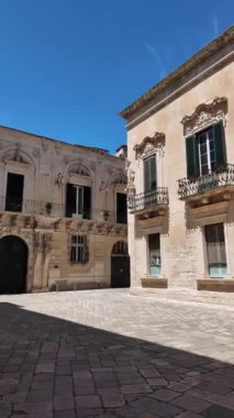 Apulia Bölgesi, İtalya 'nın Eski Lecce kasabasının muhteşem manzarası.