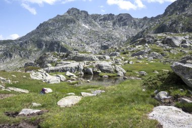 Bulgaristan 'ın Kalin zirvesi yakınlarındaki Rila Dağı' nın İnanılmaz Yaz Panoraması
