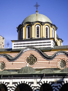 Bulgaristan 'ın Kyustendil Bölgesi, Rila (Rila Manastırı) Ortodoks Manastırı' nın sonbahar manzarası