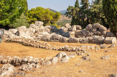 Ancient Greek Ruins of Necromanteion of Acheron near village of Mesopotamos, Epirus, Greece clipart