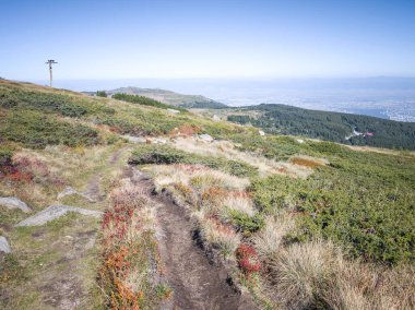 Bulgaristan 'ın Vitosha Dağı' nın şaşırtıcı sonbahar manzarası