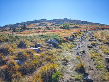 Bulgaristan 'ın Vitosha Dağı' nın şaşırtıcı sonbahar manzarası