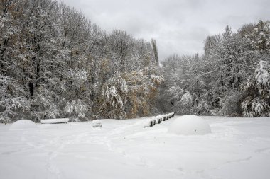 Bulgaristan 'ın Sofya kentindeki South Park' ın şaşırtıcı kış manzarası