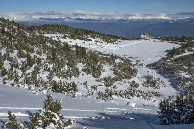 Bulgaristan 'ın Polezhan ve Bezbog Tepeleri yakınlarındaki Pirin Dağı' nın muhteşem kış manzarası