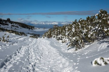 Amazing Winter view of Pirin Mountain near Polezhan and Bezbog Peaks, Bulgaria clipart