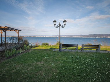 Bulgaristan 'ın Burgaz Bölgesi' nin Nessebar kentinin Büyüleyici Panoraması