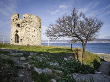 Bulgaristan 'ın Burgaz Bölgesi' nin Nessebar kentinin Büyüleyici Panoraması