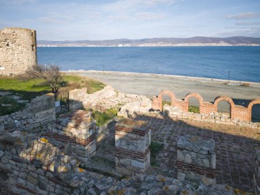 Bulgaristan 'ın Burgaz Bölgesi' nin Nessebar kentinin Büyüleyici Panoraması