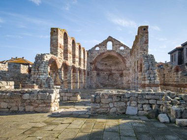 Bulgaristan 'ın Burgaz Bölgesi' nin Nessebar kentinin Büyüleyici Panoraması