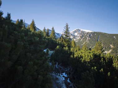 Rila Dağı 'nın Mechit yakınlarındaki muhteşem sonbahar manzarası ve Popova Kapa zirveleri, Bulgaristan