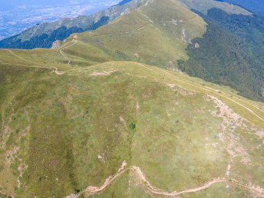 Aerial Summer view of Belasitsa Mountain around Kongur peak, Blagoevgrad Region, Bulgaria clipart