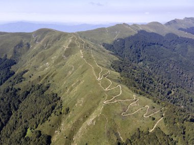 Aerial Summer view of Belasitsa Mountain around Kongur peak, Blagoevgrad Region, Bulgaria clipart