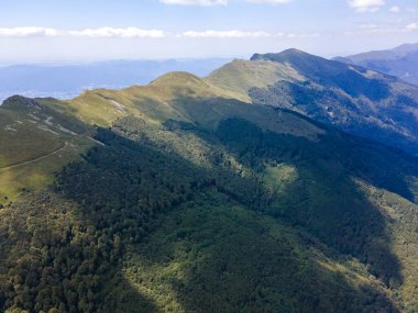 Aerial Summer view of Belasitsa Mountain around Kongur peak, Blagoevgrad Region, Bulgaria clipart