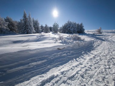 Bulgaristan 'ın Sofya Şehir Bölgesi, Vitosha Dağı' nın İnanılmaz Kış Panoraması