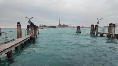 VENICE, İtalya - 05 Aralık 2024: Venedik, Veneto Bölgesi, İtalya 'nın Eski Kenti Panorama