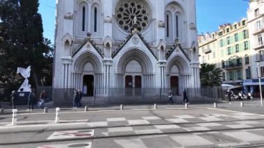 GÜZEL, FRANCE - 30 JANUARY 2024: The Center City of Nice, Provence Alpes-Cote d 'Azur, Fransa