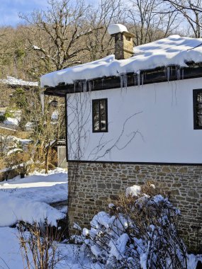 Amazing Winter panorama of village of Bozhentsi, Gabrovo region, Bulgaria clipart