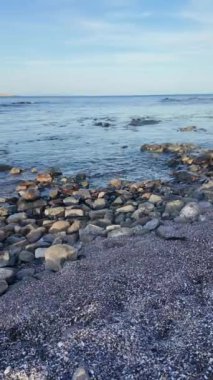 Bulgaristan 'ın Burgaz Bölgesi Sozopol kıyı şeridinin gün batımı manzarası