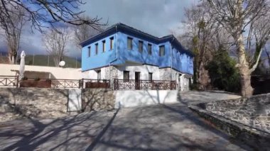 Kavala, Doğu Makedonya ve Yunanistan 'ın Trakya kenti yakınlarındaki Moustheni köyündeki eski ev