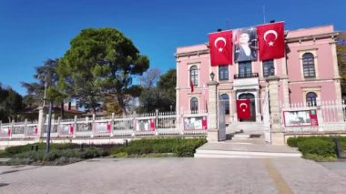 EDIRNE, TURKEY - Kasım 02, 2024: Edirne şehir merkezinin panoramik manzarası, Doğu Trakya, Türkiye