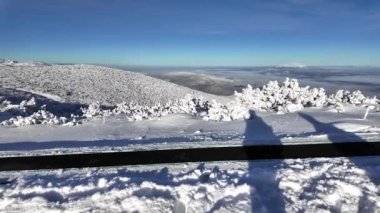 Bulgaristan 'ın Musala zirvesi yakınlarındaki Rila Dağı' nın şaşırtıcı kış manzarası