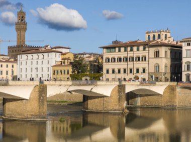 FLORENCE, İtalya - 05 Aralık 2024: Floransa, Toskana Bölgesi, İtalya 'da Palazzo Vecchio