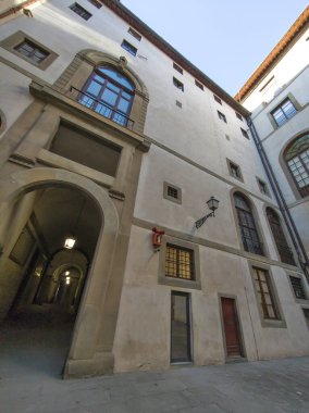 FLORENCE, İtalya - 05 Aralık 2024: Floransa, Toskana Bölgesi, İtalya 'da Palazzo Vecchio