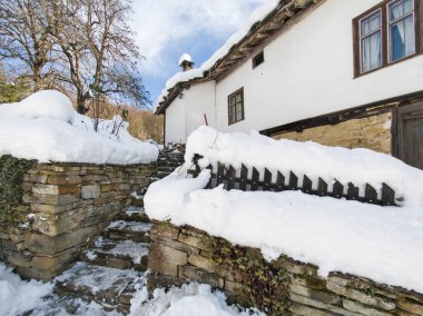 Amazing Winter view of village of Bozhentsi, Gabrovo region, Bulgaria clipart