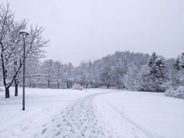 Bulgaristan 'ın Sofya kentindeki South Park' ın şaşırtıcı kış manzarası