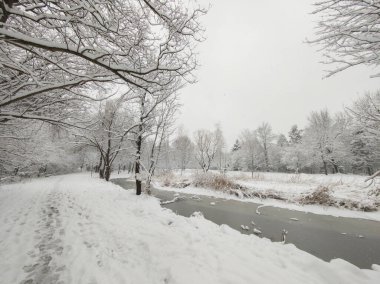 Bulgaristan 'ın Sofya kentindeki South Park' ın şaşırtıcı kış manzarası