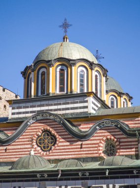 Bulgaristan 'ın Kyustendil Bölgesi, Rila (Rila Manastırı) Ortodoks Manastırı' nın sonbahar manzarası
