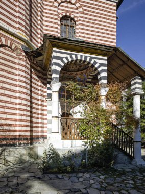 Bulgaristan 'ın Kyustendil Bölgesi, Rila (Rila Manastırı) Ortodoks Manastırı' nın sonbahar manzarası