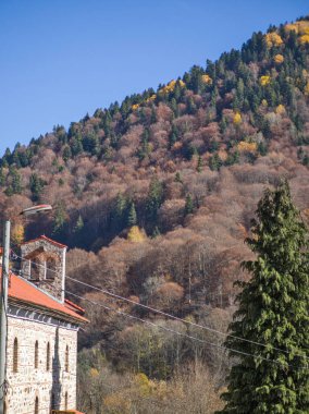 Autumn view of Orthodox Monastery of Saint Ivan (John) of Rila (Rila Monastery), Kyustendil Region, Bulgaria clipart