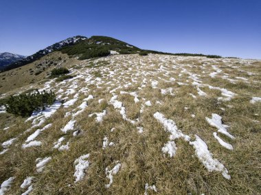 Rila Dağı 'nın Mechit yakınlarındaki muhteşem sonbahar manzarası ve Popova Kapa zirveleri, Bulgaristan