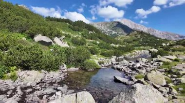 Bulgaristan 'ın Banderitsa Gölü çevresindeki Pirin Dağı' nın şaşırtıcı yaz manzarası