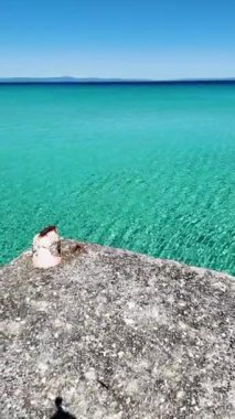 Kallithea, Chalkidiki, Orta Makedonya ve Yunanistan yakınlarındaki Kassandra kıyı şeridinin inanılmaz manzarası