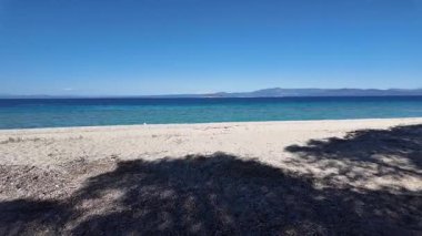 Lagoon Sahili yakınlarındaki Kassandra kıyı şeridi, Chalkidiki, Orta Makedonya, Yunanistan